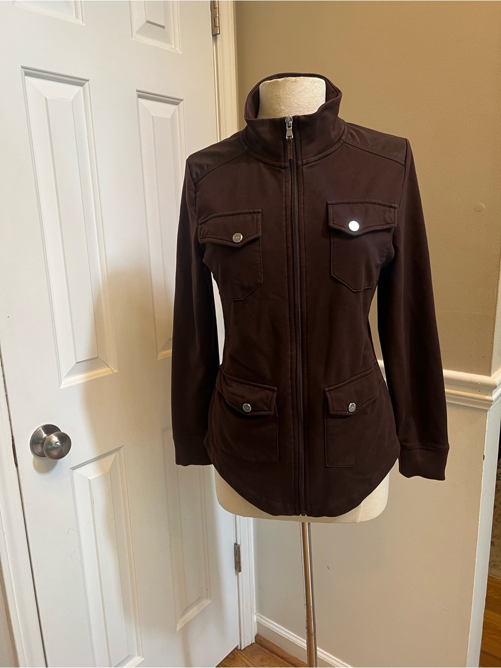 Ralph Lauren athletic Classic Women's Dark Brown Button-Pocket Jacket
